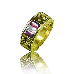Gold college course ring