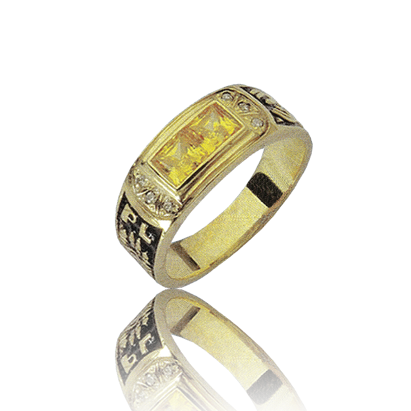 Gold graduation ring