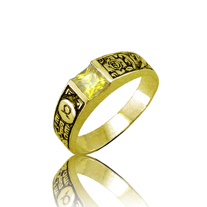 Gold graduation ring