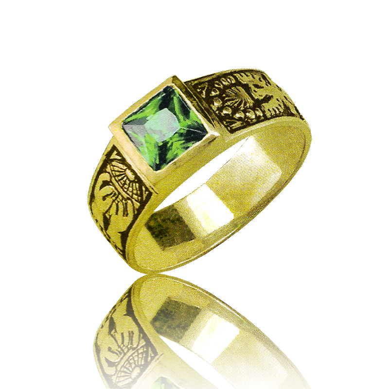 Gold graduation ring