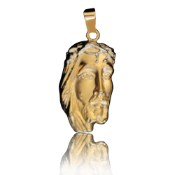 Gold Christ face medal