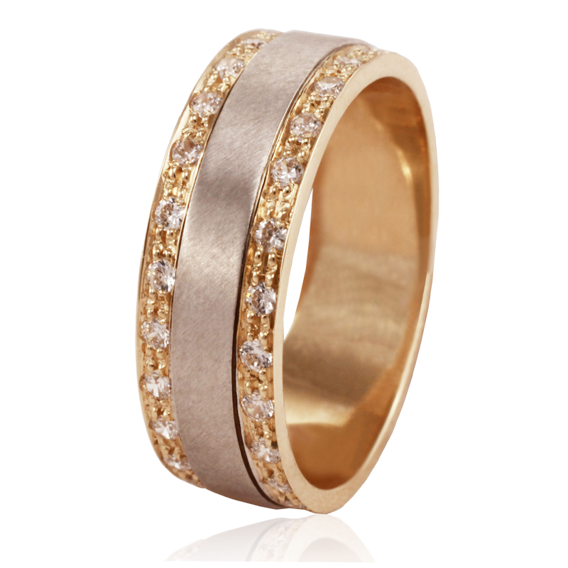 Aliança ouro bicolor