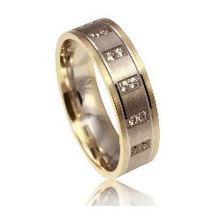 Aliança ouro bicolor com...