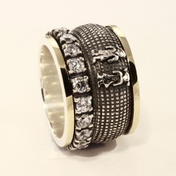 Aliança bicolor ouro prata